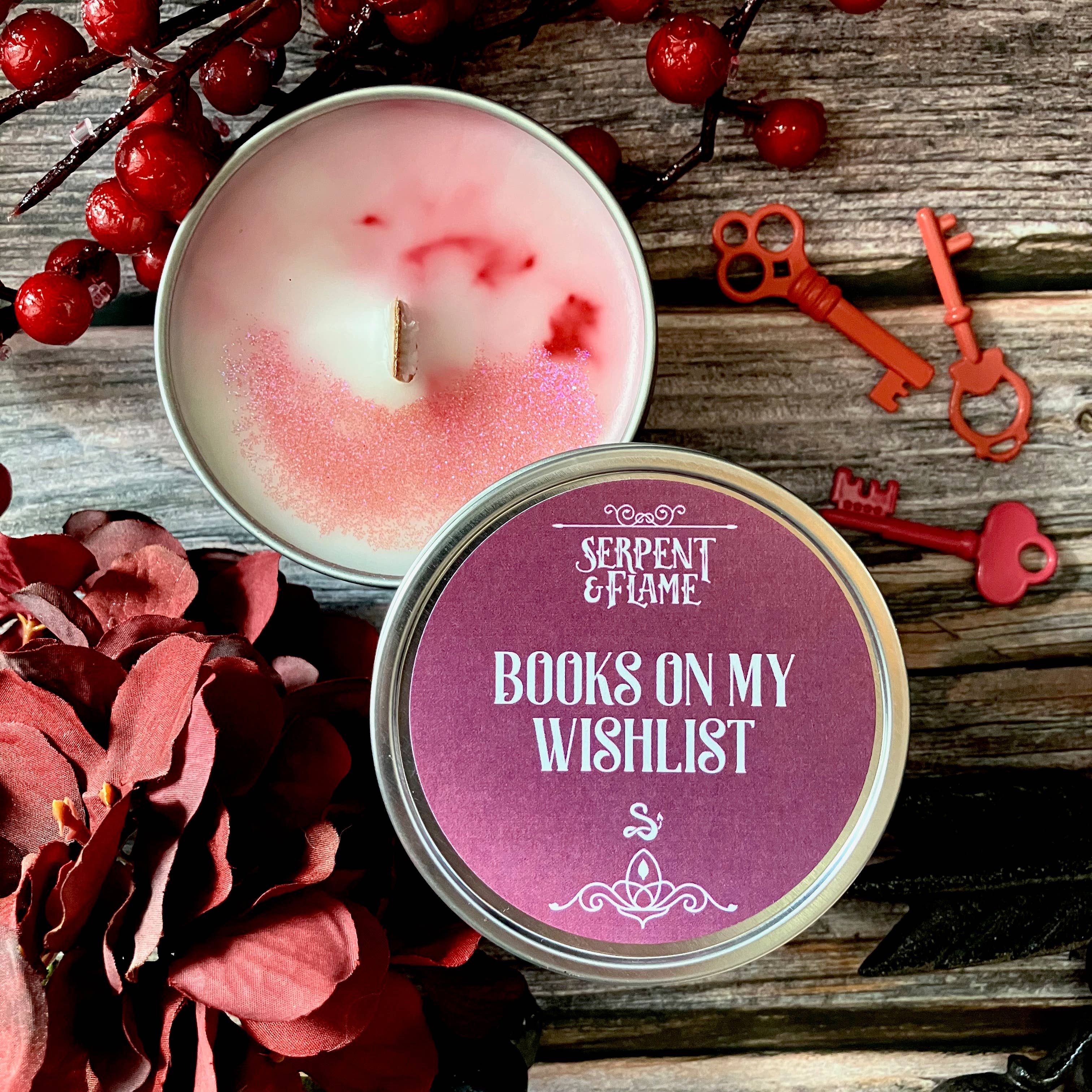 Books on My Wishlist Candle, Pomegranate Cranberry Orange: 4 oz