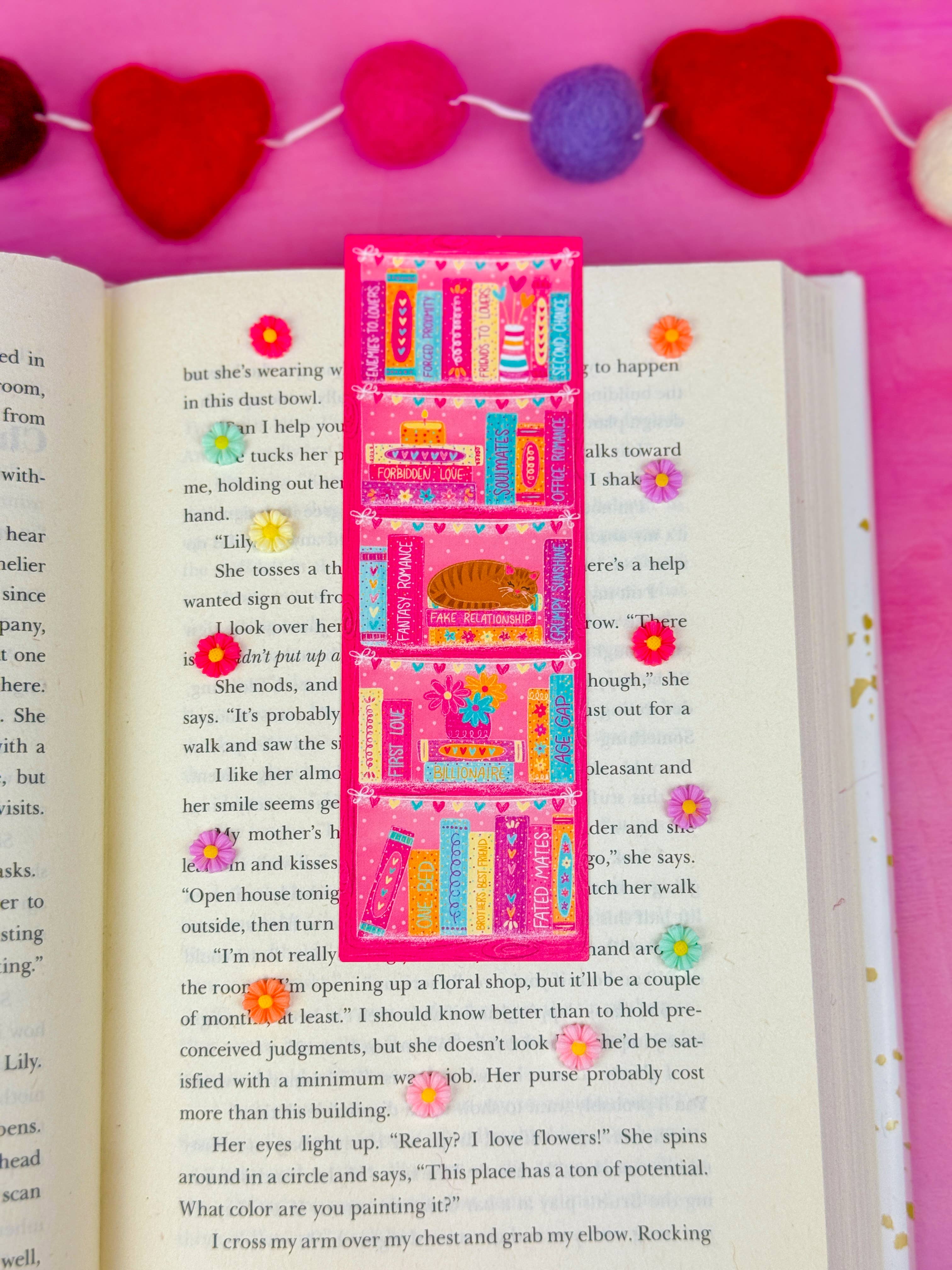 Romance Tropes Bookshelf Bookmark: Matte