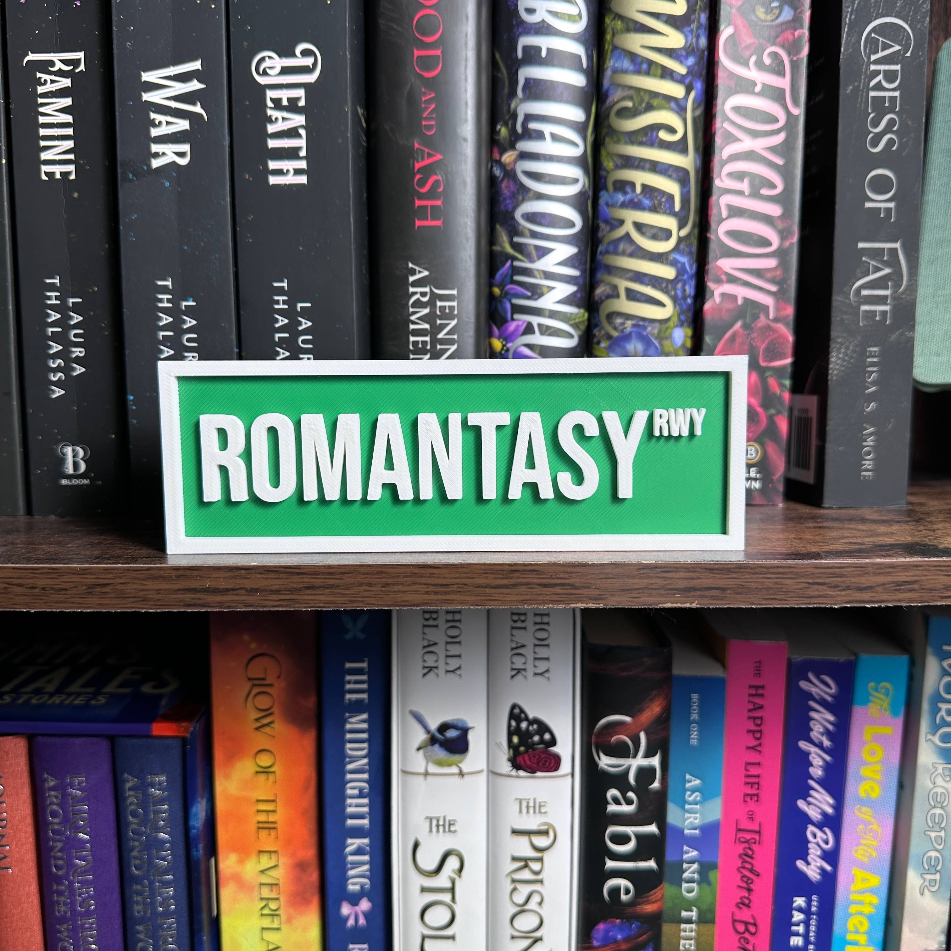 Romantasy Street Sign | Bookshelf Decor : Orange