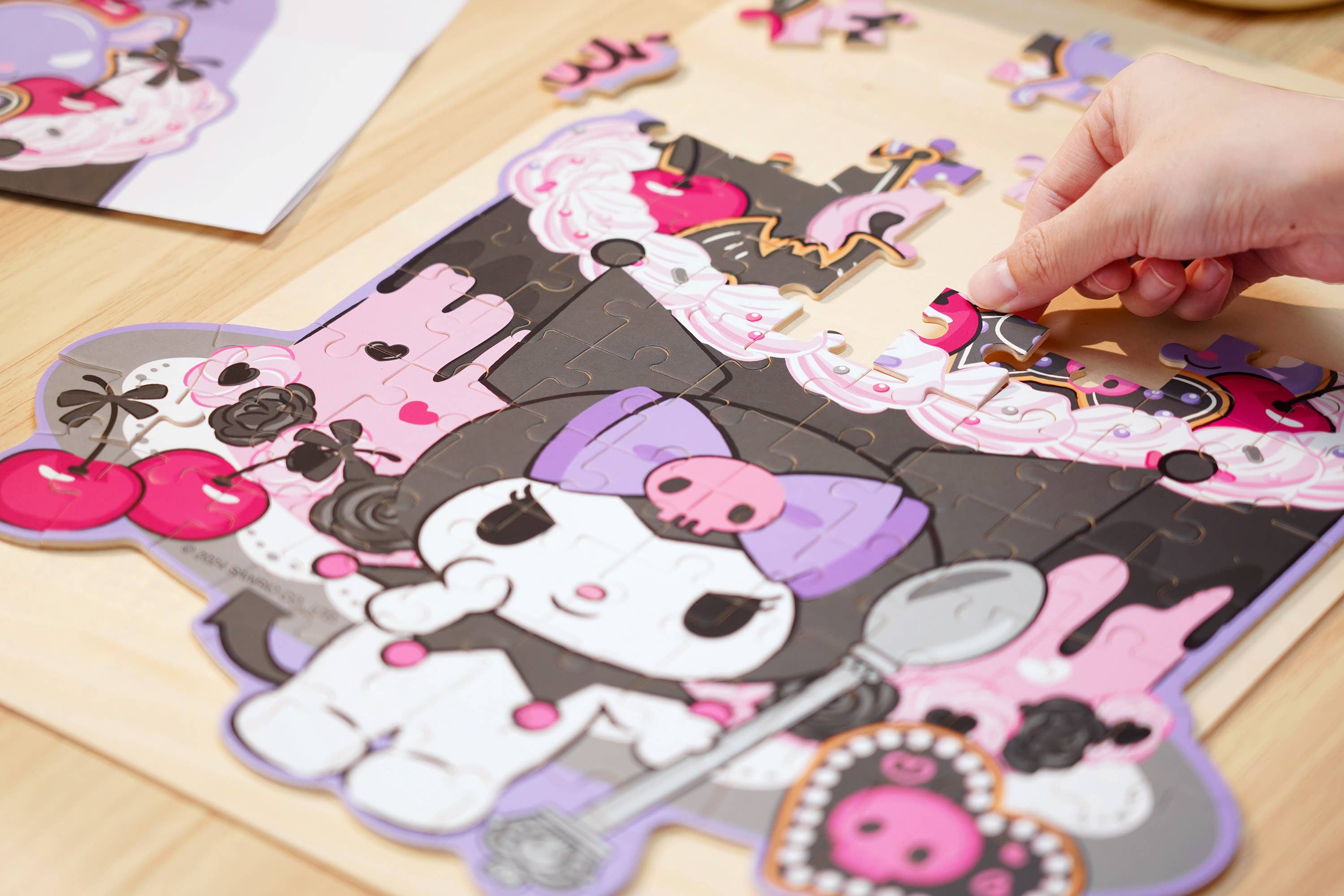 Wooden Jigsaw Puzzle: Kuromi Cherries and Cookies 88 Pieces