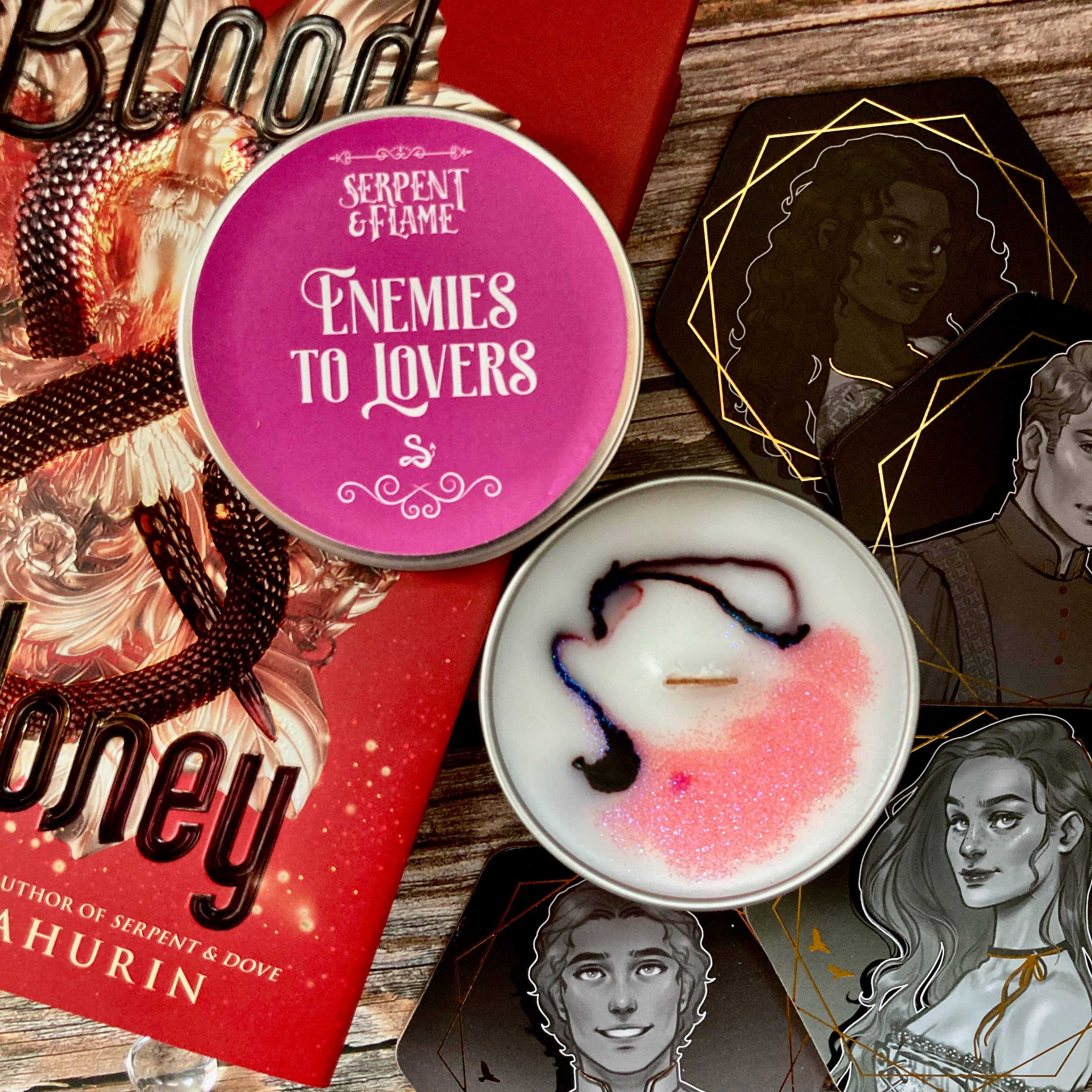 Enemies to Lovers Candle, Chocolate Amber: 4oz Candle Tin