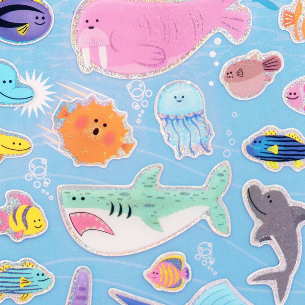 Under the Sea Puffy Stickers – 55ct Ocean Assortment
