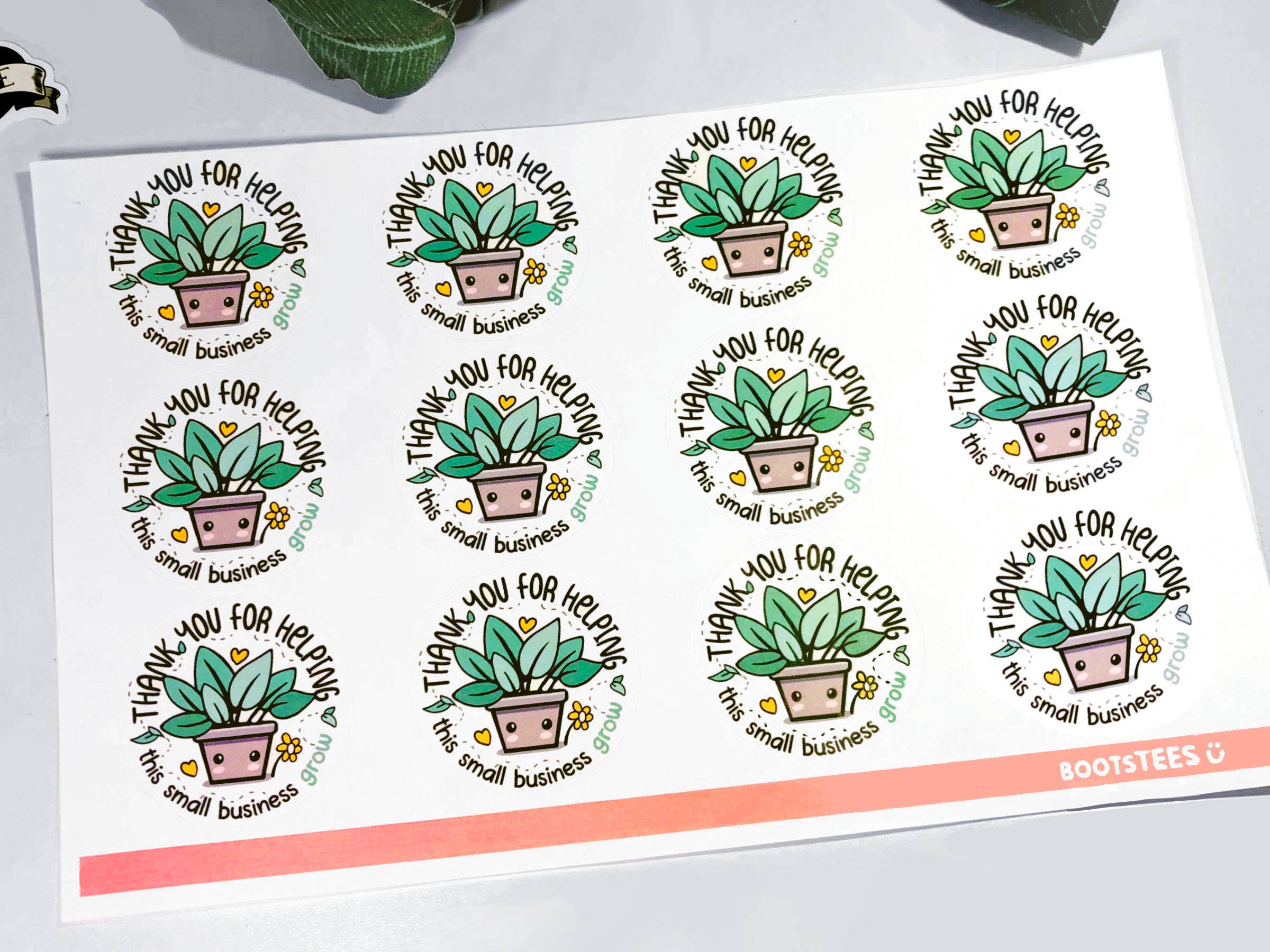 Cute Thank You Packing Stickers, 1.67" Water Resistant Round: 120 Pack (1.67")