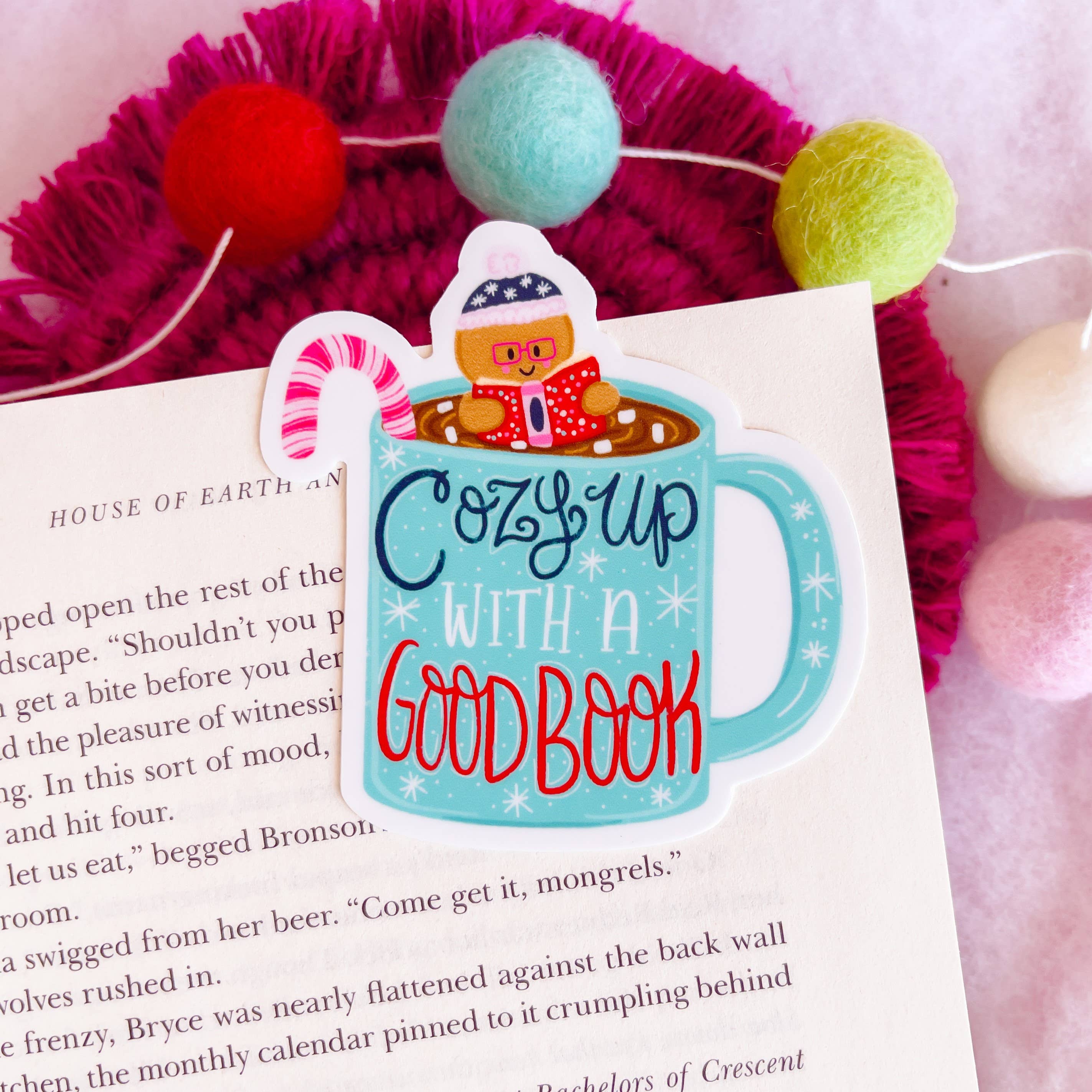 Cozy Up with a Good Book Hot Cocoa Vinyl Sticker