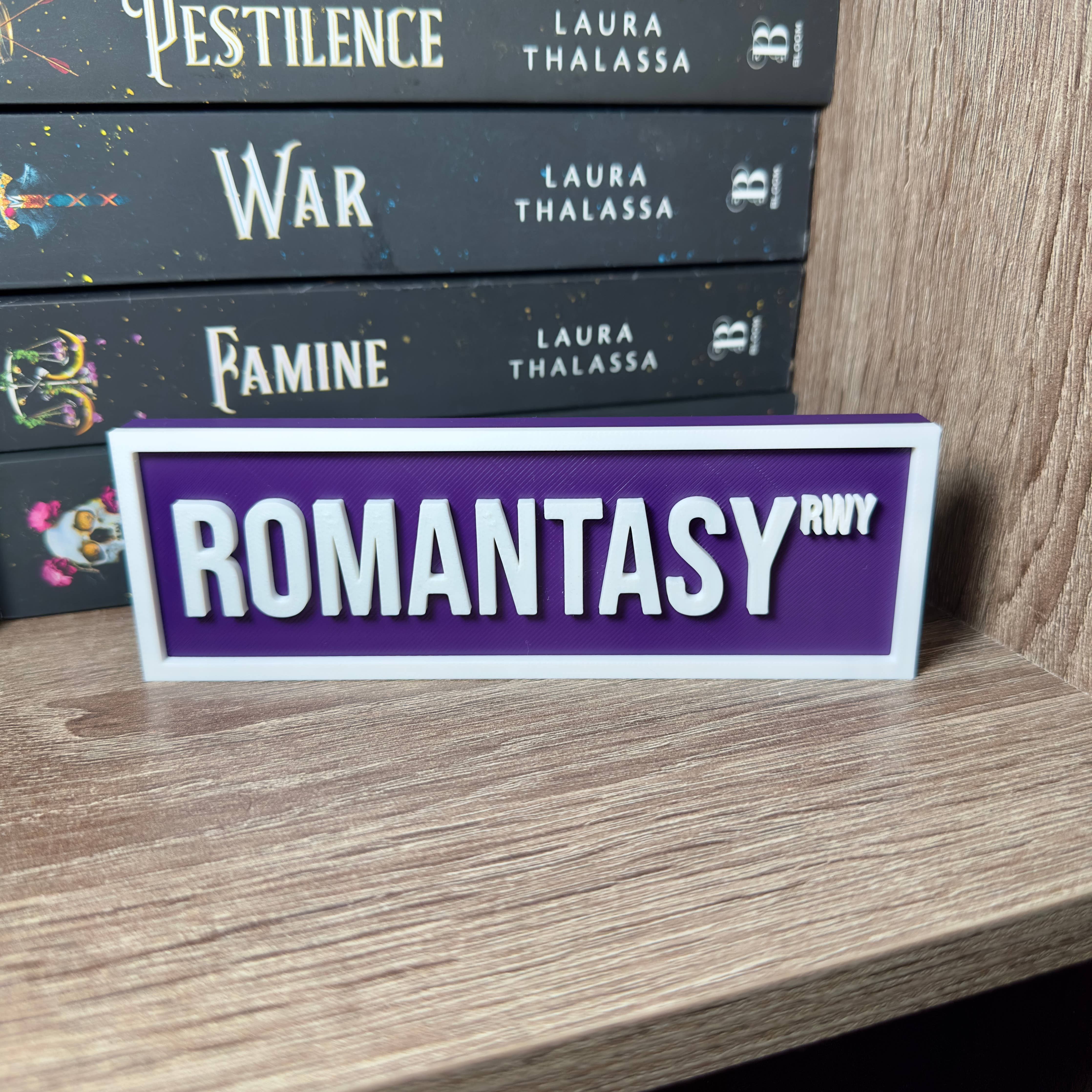Romantasy Street Sign | Bookshelf Decor : Orange