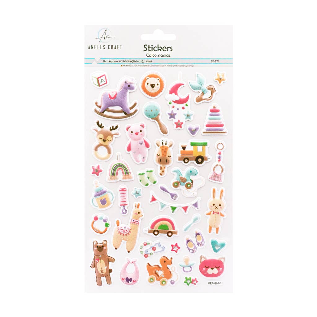 Baby Animal Stickers – Toys, Nursery & Sweet Icons | 38ct