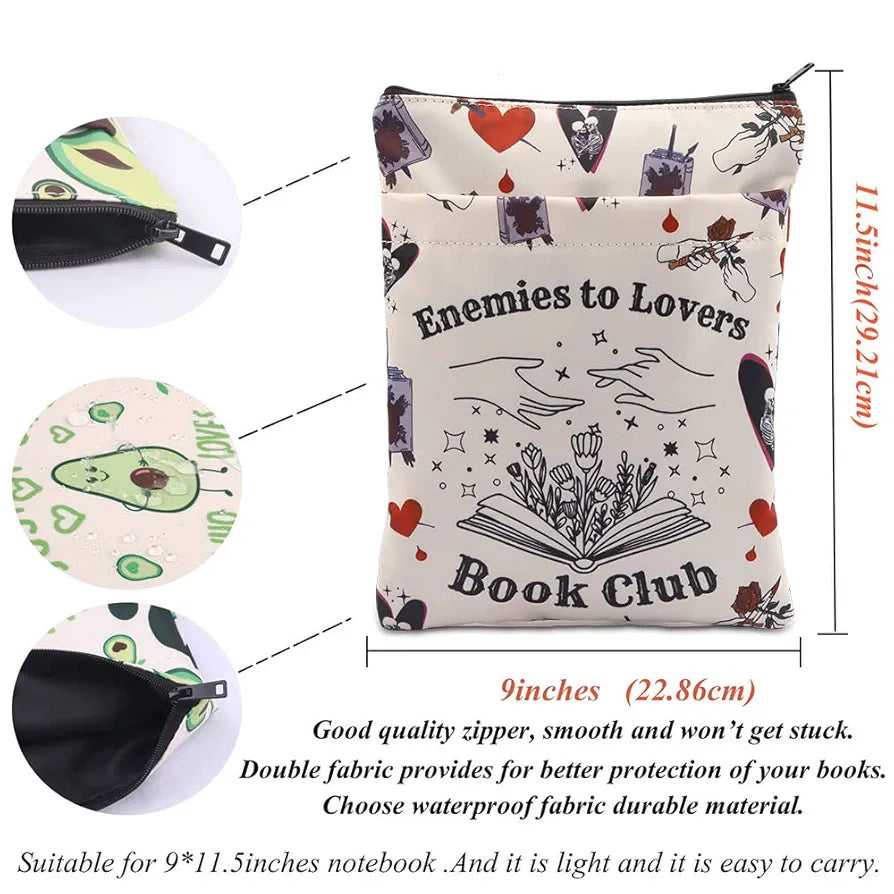 Enemies to Lovers Book Club Book Sleeve Smut Lovers Book Cover Romance Reader Gift Smut Book Club Gift Literary Gift for Bookish Bookworm Book Nerd 