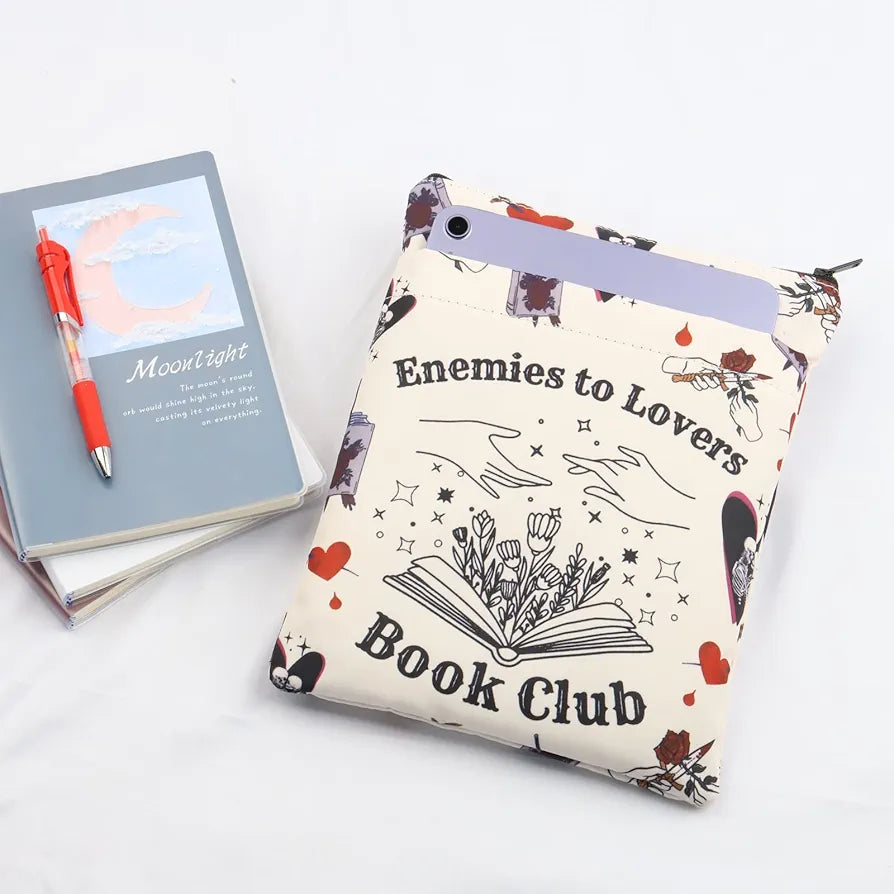 Enemies to Lovers Book Club Book Sleeve Smut Lovers Book Cover Romance Reader Gift Smut Book Club Gift Literary Gift for Bookish Bookworm Book Nerd 