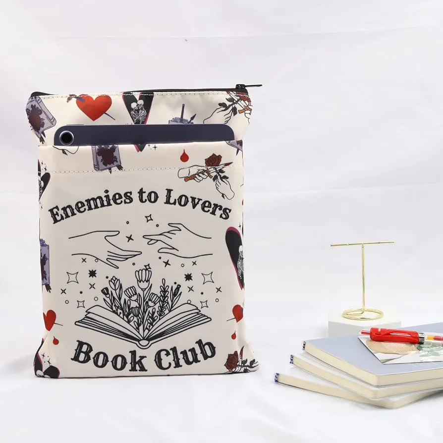 Enemies to Lovers Book Club Book Sleeve Smut Lovers Book Cover Romance Reader Gift Smut Book Club Gift Literary Gift for Bookish Bookworm Book Nerd 
