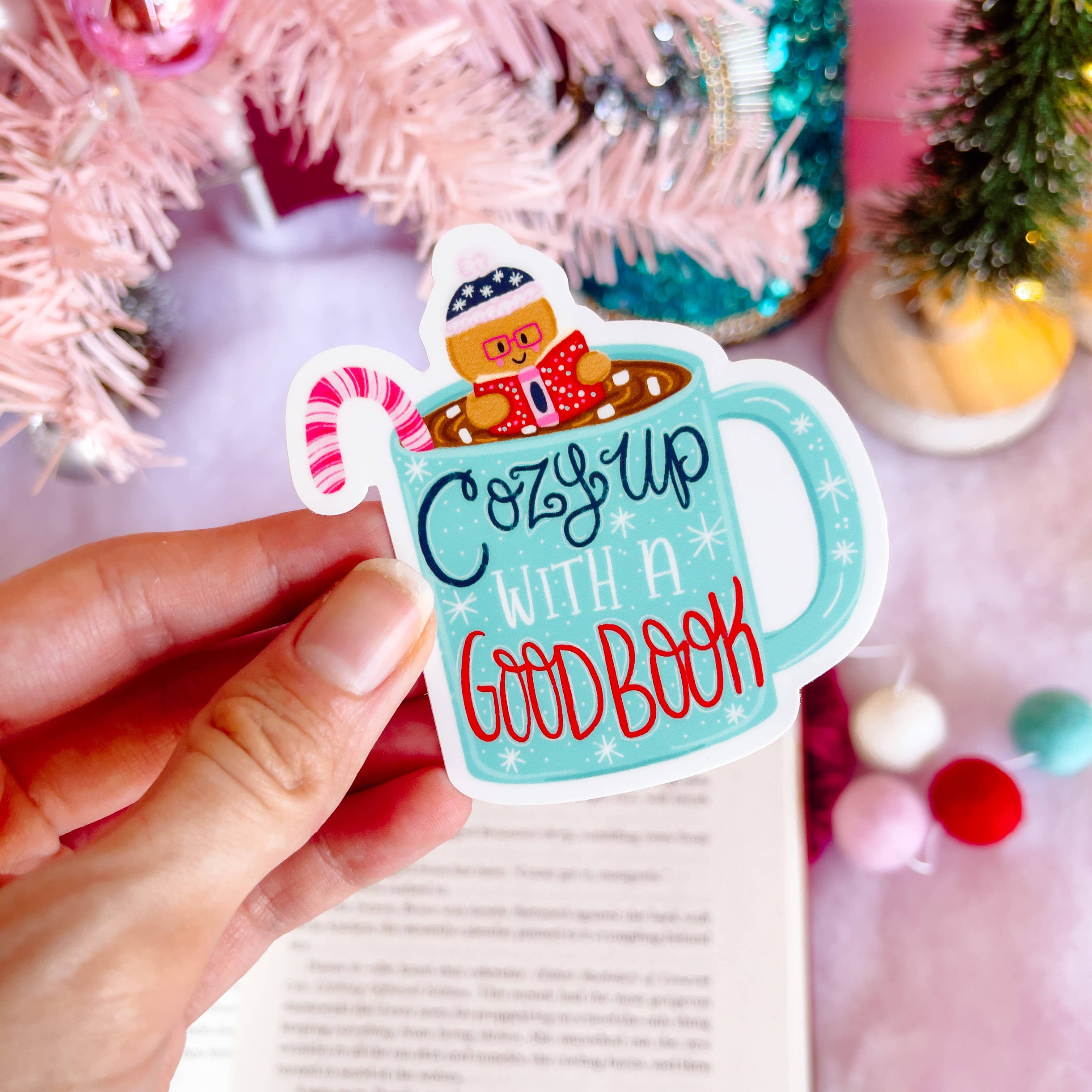 Cozy Up with a Good Book Hot Cocoa Vinyl Sticker