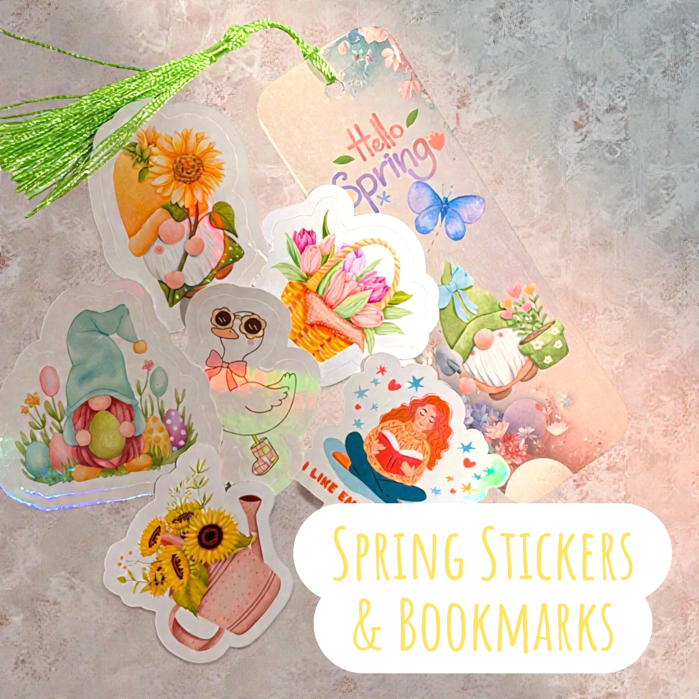 🌸📚 Spring Stickers & Bookmarks – Limited Seasonal Drop
