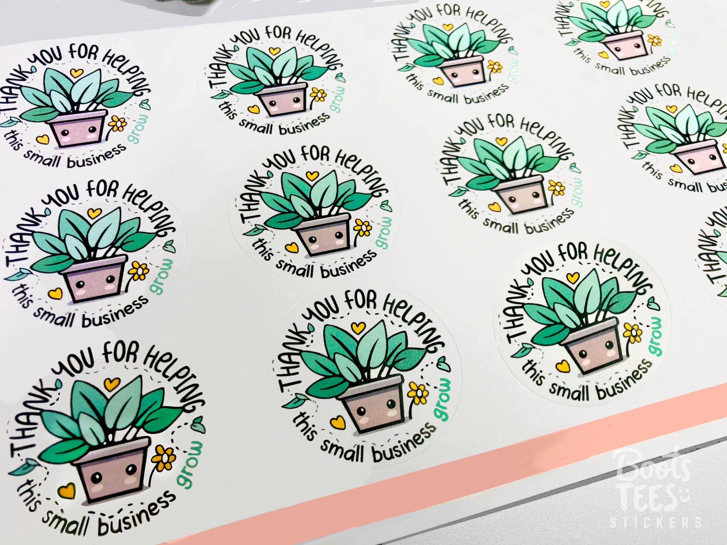 Cute Thank You Packing Stickers, 1.67" Water Resistant Round: 120 Pack (1.67")