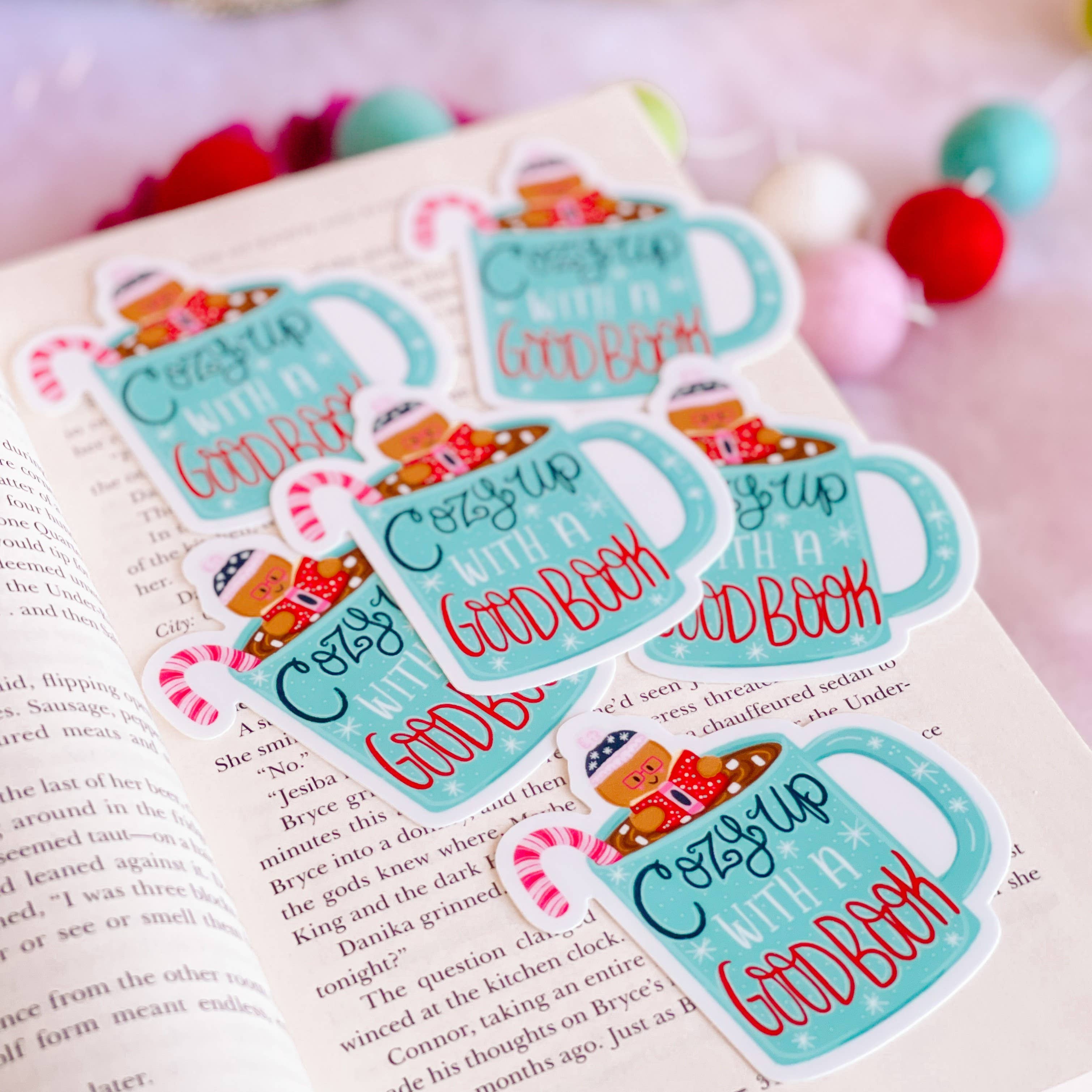 Cozy Up with a Good Book Hot Cocoa Vinyl Sticker