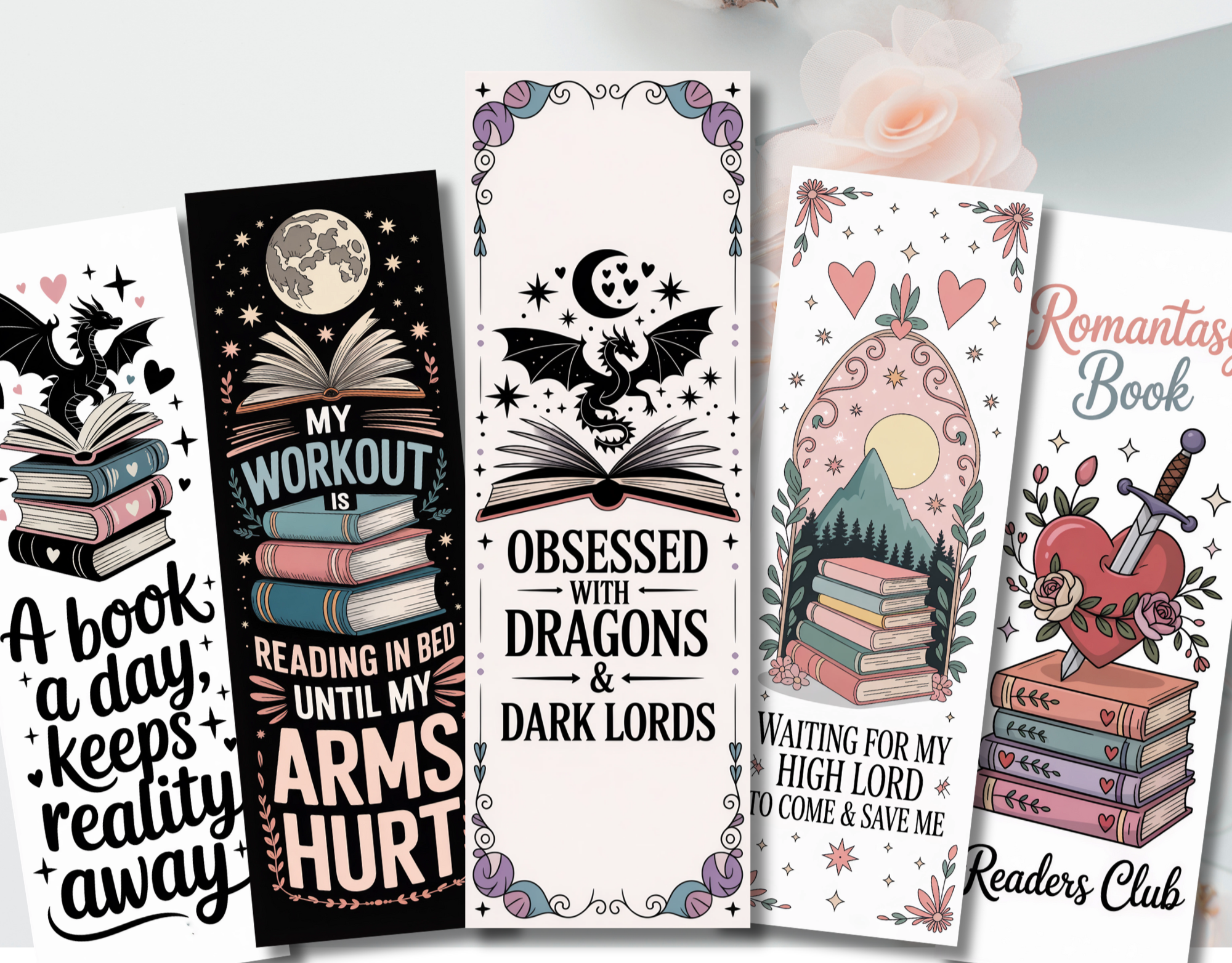 Romantasy Bookmarks: Reading Workout - PACKAGED