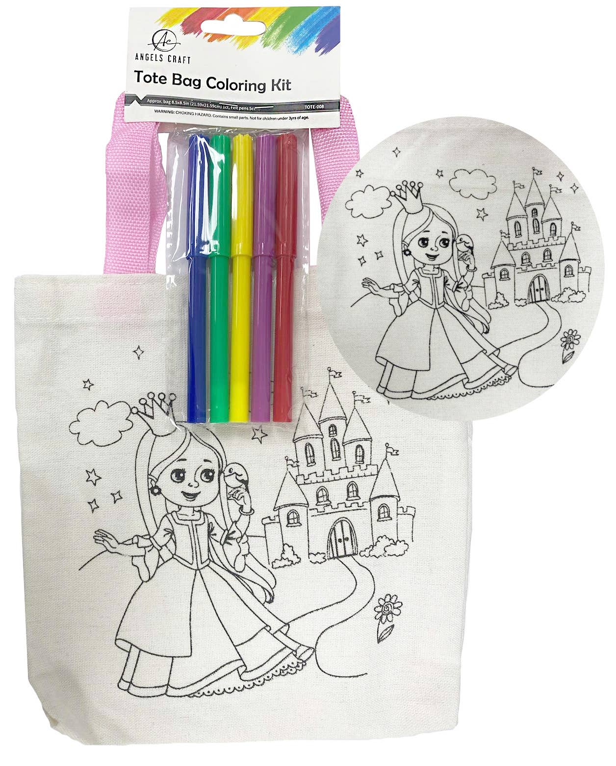 DIY Color Your Own Tote Bag Craft Kit for Kids: Dinosaur